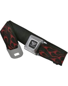 Corvette Waist Belt, With Seat Belt Buckle, With Black & RedFlames Webbing, C5 Logo