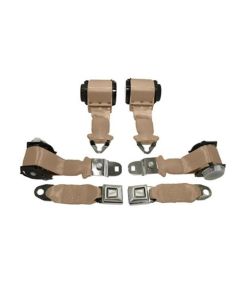 1974-1975 Corvette 3-Point Shoulder Harness And Seat Belt Set Retractable Coupe Saddle	