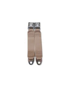 1976-1977 Corvette 3-Point Shoulder Harness And Seat Belt Set Retractable Coupe Buckskin	