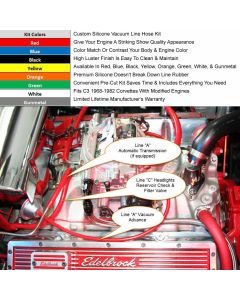 Corvette Custom Silicone Vacuum Line Kit, 1968-1982