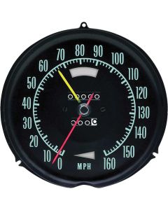 Speedometer, 160 MPH, W/Speed Warn & Green Letters, 1969