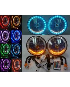 5 3/4" Round White MltClr Halo Headlight W/Signal 59-83