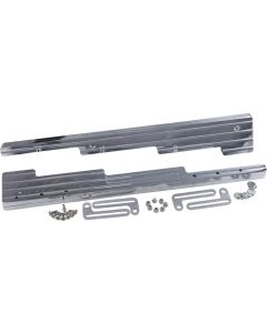 Billet Aluminum 9.5 MM Wire Loom Set, Ball Milled, Chrome
