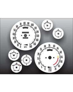 Chevrolet® Corvette Big Block Tach White Face Gauge Overlay, 1968..1974