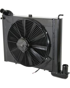 1963-1972 Corvette Dewitt 2 Row Aluminum Radiator With 1.25' Wide Tubes And Dual Spal Fan SP460 Manual	
