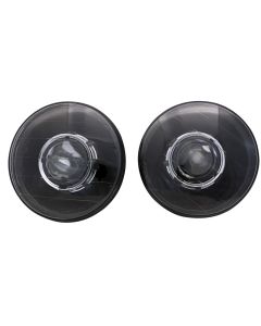 1953-1957 Corvette 7 Inch Round Projector Headlights With 64mm Projector Black	