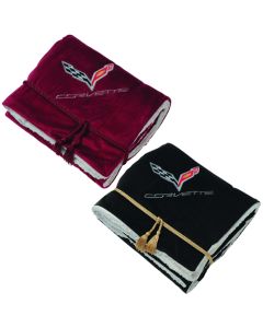 Corvette C7 Lamb's Wool Blanket - Black/Cream