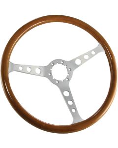 1967-1982 Corvette 15" Steering Wheel Light Wood And Satin Spokes	