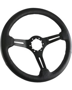 1967-1982 Corvette Steering Wheel 14" Black Satin And Leather with Slots	