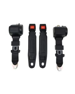 Corvette Seat Belt Set, Single Retractor w/Plastic Push Button Buckle, 1963-1967