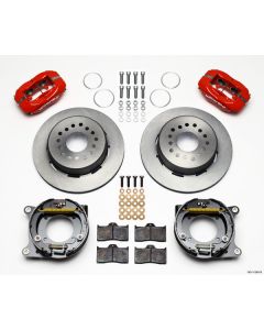 Corvette Wilwood Rear Parking Brake Kit, Forged Dynalite, Plain Face Rotor, Red Powder Coated Caliper1956
