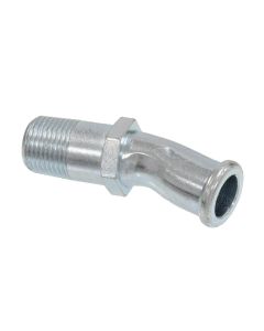 1956-1958 Corvette Water Pump Heater Hose Fitting, 3/8" NPT, 5/8"  Hose, 20&deg; Bend
