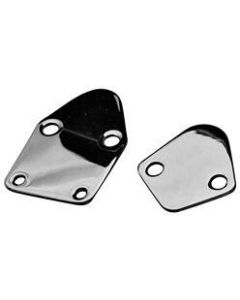 Fuel Pump Block-Off Plate; Chrome with No Logo; Fits SB Chevy V8 Engines