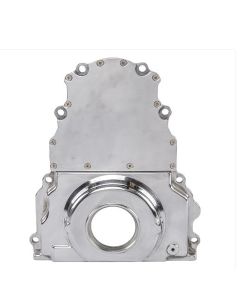 GM LS Aluminum 2 Piece Timing Cover Without Cam Sensor Hole, Polished