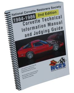 1984-1986 Corvette NCRS Technical Information Manual & Judging Guide