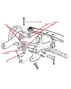 63-82 2 Bolt,Rr Spring w/Nut-