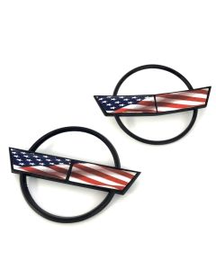 1984-1990 Corvette C4 USA American Flag  Emblem Domed Inserts