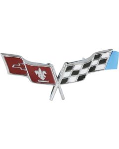 1977 & 1979 Corvette Front Cross Flags Nose Emblem