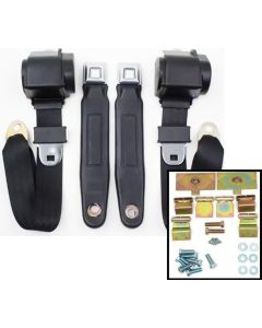 Seat Belt,Black Retract, 68-74