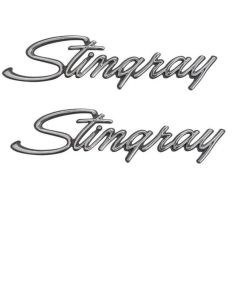 Front Fender Emblem, "Stingray", 69-73 Pair
