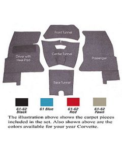 1961-1962 Corvette Tuxedo Carpet Set	
