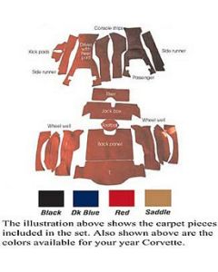 1963  Corvette Coupe Carpet Set With Foam Backing	