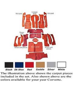 1964  Corvette Coupe  Carpet Set With Foam Backing	