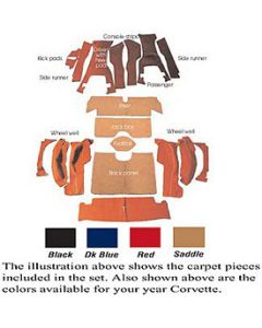 1963  Corvette Convertible Carpet Set Without Foam Backing	