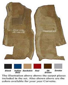 1977 Corvette Front Cut-Pile Carpets	
