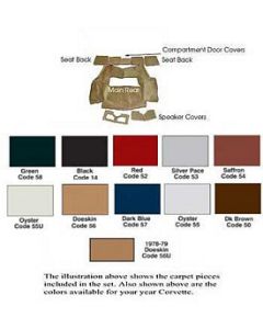 1978-1979Early Corvette Cut-Pile Rear Carpet	