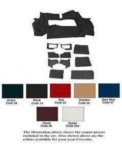 1979Late-1980 Corvette Cut-Pile Rear Carpet 	