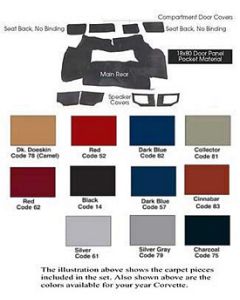 1981-1982 Corvette Cut-Pile Rear Carpet  	