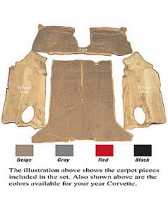 1994-1996 Corvette Coupe Rear TruVette Carpet Set With Mass Backing    	