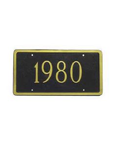 1953-1996 Corvette Gold Tone License Plate With Car Year 	