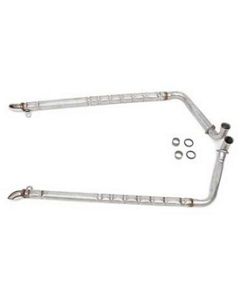 Side Exhaust Mufflers, Small Blk, Aluminized 2",1965-67