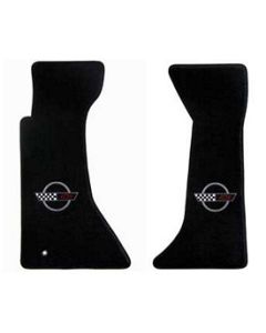 1995-1996 Corvette Lloyd Embroidered Floor Mats Black With Silver	