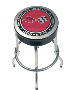  Corvette Bar Stool With Crossed-Flags Logo	
