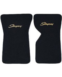 1968-1976 Corvette 80/20 Loop Floor Mats With Embroidered #13 Emblem   	