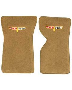 1970-1982 Corvette Cut-Pile Floor Mats With Embroidery #12 Logo	