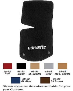1968-1982 Corvette Lloyd Mats Floor Mats With Embroidered Corvette Word	