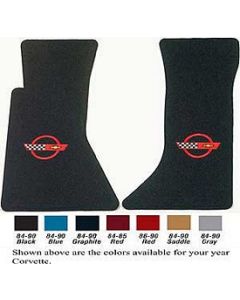 1984-1990 Corvette Lloyd Mats Floor Mats With Embroidered C4 Logos	