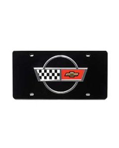 1984-1996 Corvette License Plate With C4 Logo Acrylic	