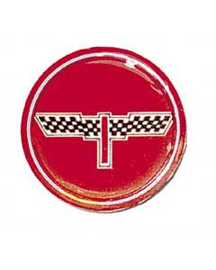1976-1987 Corvette Wheel Spinner Kit Emblems Checkered Flag 1-3/4" Red	