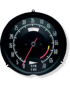 1969-1970 Corvette Tachometer 6000 Red Line	