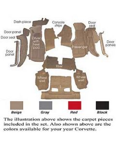 1994-1996 Auto Custom Carpet, Carpet Set, Mass Back, Tru-Vette| Corvette Convertible
