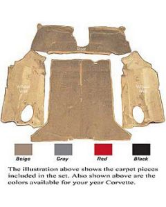 Auto Custom Carpet, Carpet Set, Poly Back Cut-Pile, Rear, Value Line| 42456 Corvette Coupe 1994-1996