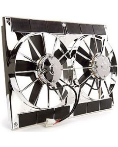 1969-1982 Corvette Be Cool Universal Dual Electric Fans, 11", Chrome