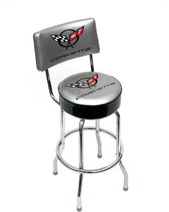  Corvette Bar Stool With Backrest And C5 Logo	