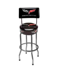  Corvette Bar Stool C6 Logo With Backrest	