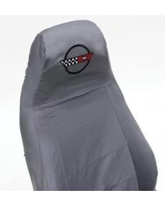 1994-1996 Corvette Seat Slip Covers Black With Embroidered C4 Logo	